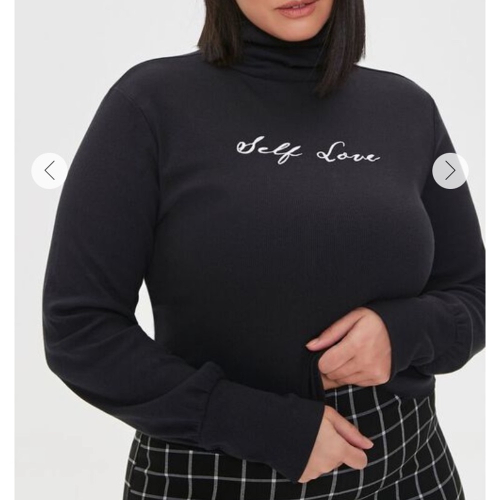 Plus Size Self Love Turtleneck Top